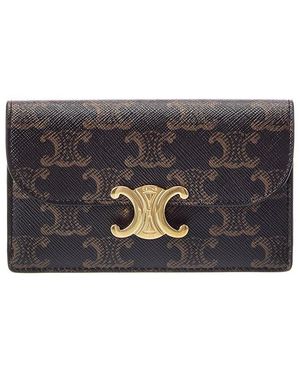 Celine Long Triomphe Canvas Card Holder - Gray