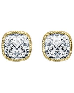 Rachel Glauber 14K Diamond Cz Earrings - Blue