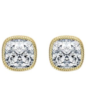 Rachel Glauber 14K Diamond Cz Earrings - Blue