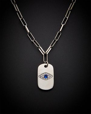 Juvell 18k Plated Cz Evil Eye Necklace - Black