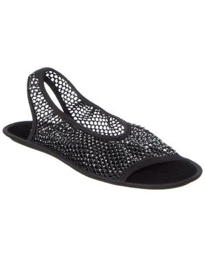 Ferragamo Anio Crystal Mesh Slingback Sandal - Black