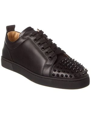 Christian Louboutin Louis Junior Spikes Leather Trainer - Brown
