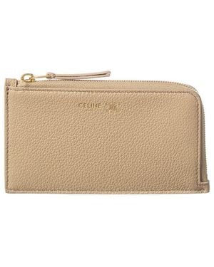 Celine Long Leather Zip Card Holder - Natural