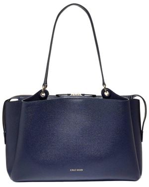 Cole Haan Midtown Work Leather Tote - Blue