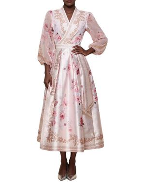 Linda Charm Midi Dress - Pink