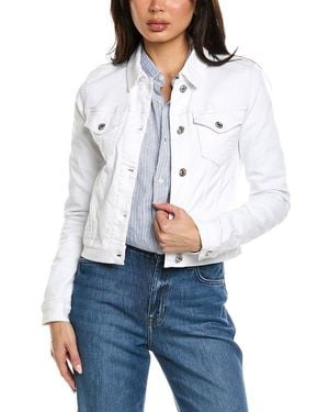 7 For All Mankind Classic Cropped Trucker Top - White