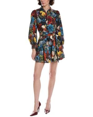 Alice + Olivia Lily Drop Waist Slim Shirt Dress - Black