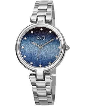Burgi Burgi Silver-tone Stainless Steel Watch - Blue