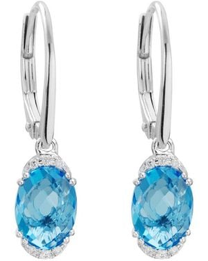 Diamond Select Cuts 14k 3.47 Ct. Tw. Diamond & Blue Topaz Earrings