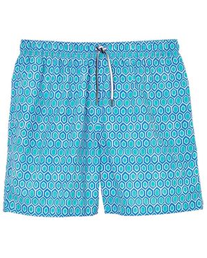 J.McLaughlin Mini Arbor Geo Gibson Swim Trunk - Blue