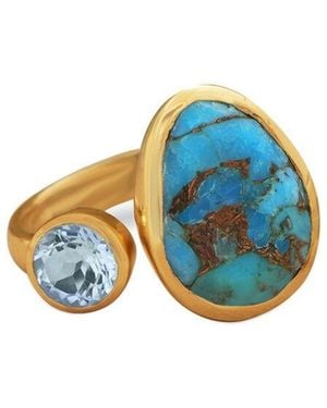Liv Oliver 18K 4.10 Ct. Tw. & Topaz Ring - Blue