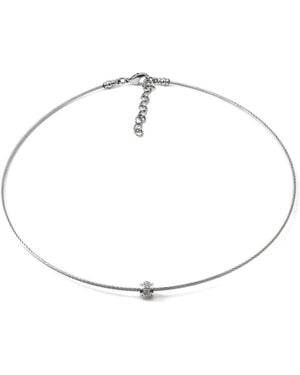Diamond Select Cuts Stainless Steel 0.04 Ct. Tw. Diamond Necklace - White