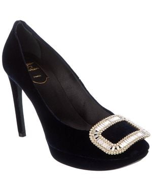 Roger Vivier Velvet Platform Pump - Black