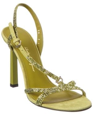 Ferragamo Embellished Suede Sandal - Metallic