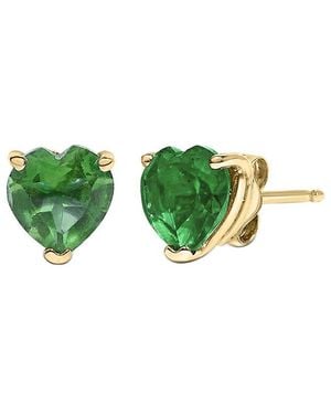 Haus of Brilliance Colourful Gemstones 14K 0.90 Ct. Tw. Emerald Stud Earrings - Green
