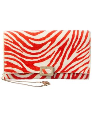 Roger Vivier Haircalf Wallet On Chain - Red