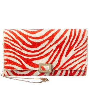 Roger Vivier Haircalf Wallet On Chain - Red
