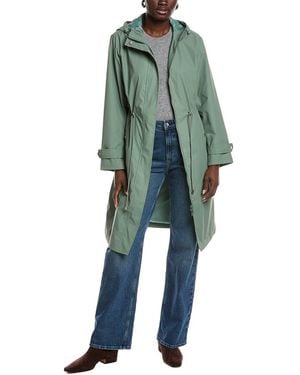 Ellen Tracy Longline Rain Jacket - Green