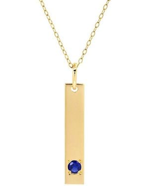 MaxColor 14K 0.09 Ct. Tw. Lab-Grown Sapphire Pendant Necklace - White