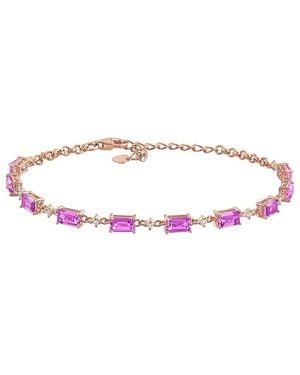 Rina Limor 3.22 Ct. Tw. Lab-Grown Created Sapphire, Created Sapphire Station Bracelet - Pink