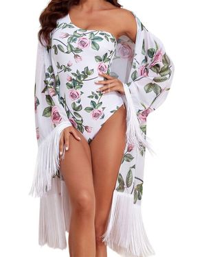 Lily Kim 2Pc Swimsuit & Smock Set - Multicolour