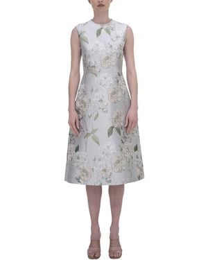 Reem Acra Jacquard Sheath Dress - Grey