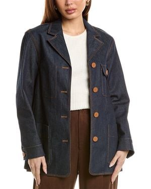 Lafayette 148 New York Notched Collar Chore Jacket - Black