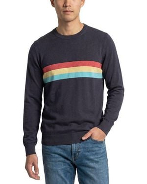 Brooks Brothers Chest Stripe Crewneck Sweater - Blue