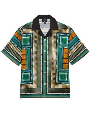 Reiss Sala Square Border Top - Green