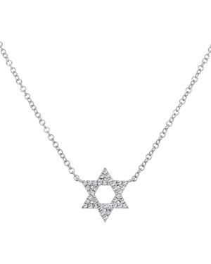 Sabrina Designs 14K 0.08 Ct. Tw. Diamond Star Of David Necklace - Metallic