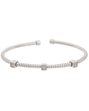 Meshmerise 18K Over 0.08 Ct. Tw. Diamond Bangle Bracelet - White