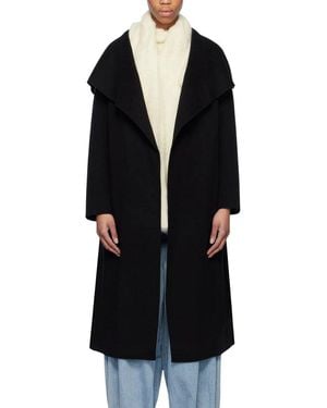 Mackage Wool & Leather Wrap Coat - Black