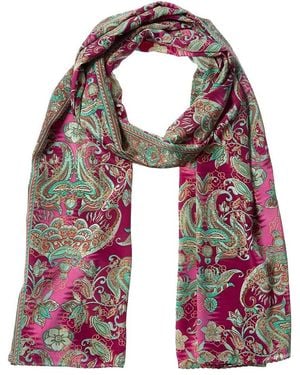 La Fiorentina Silk-Blend Printed Scarf - Red