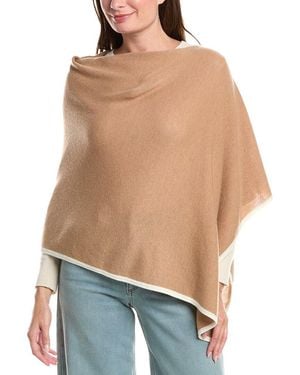 Sofiacashmere Sofiacashmere Tipped Cashmere-Blend Poncho - Natural