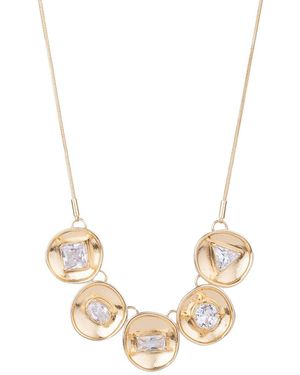 Saachi Cz Studded Statement Necklace - Natural