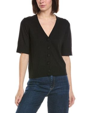 Cece V-Neck Wool-Blend Cardigan - Black
