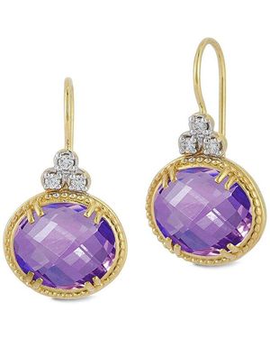 Reiss 14k 7.93 Ct. Tw. Diamond & Amethyst Earrings - Purple