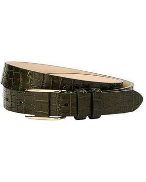 J.McLaughlin Allegra Croc-Embossed Leather Belt - Green