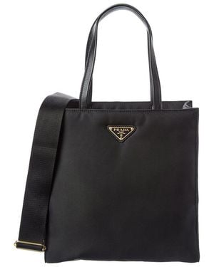 Prada Logo Re-Nylon Tote - Black