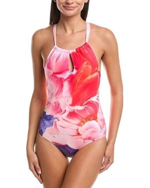 Tommy Bahama Penney Blooms High-Neck One-Piece - Pink
