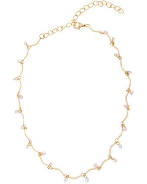 Saachi Glass Stone Necklace - White