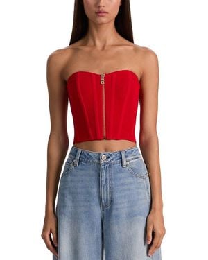 Alice + Olivia Tasha Zip Front Corset - Red