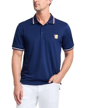 Robert Graham Poker Night Knit Polo Shirt - Blue
