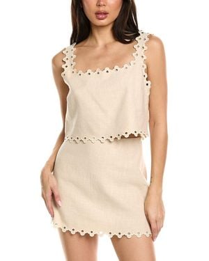 LUXE ALWAYS Linen-Blend Top - Natural