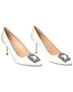 Manolo Blahnik Hangisi 70 Satin Pump (Authentic Pre-Owned) - White