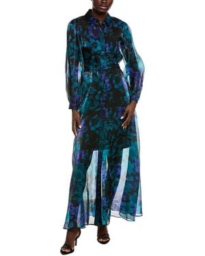 Julia Jordan Organza Shirtdress - Blue