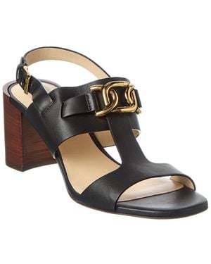 Tod's Logo Leather Sandal - Black