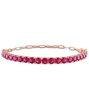 Rina Limor Plated 6.00 Ct. Tw. Cz Tennis Bracelet - Pink