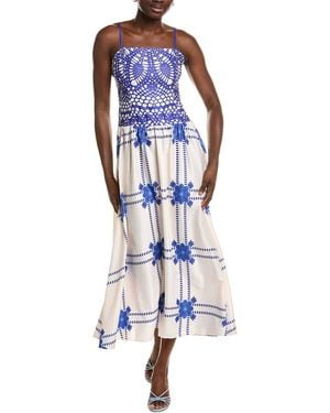 Linda Charm Midi Dress - Blue