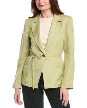 PAIGE Genova Linen-Blend Blazer - Green